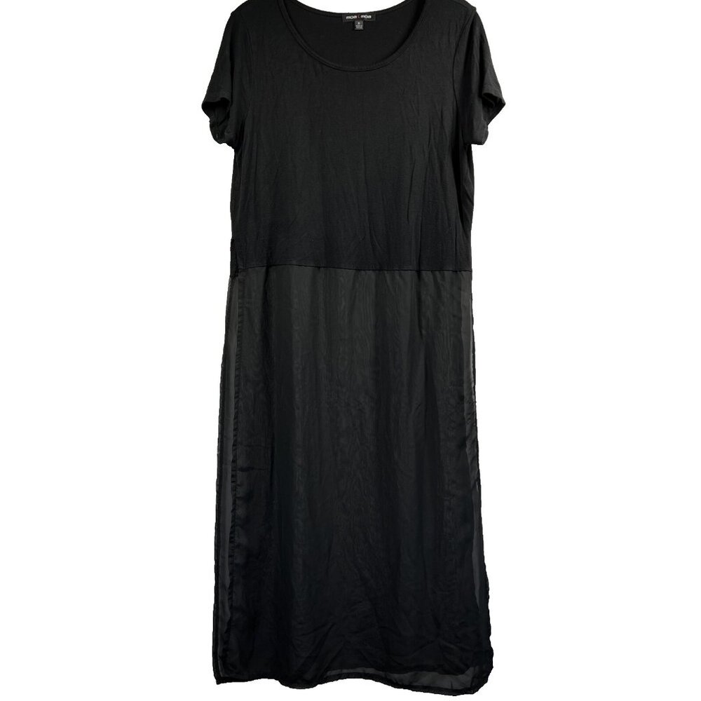 Moa Moa Women's Top M Black Whimsygoth Sheer‎ Slits To Waist Grunge Pullover